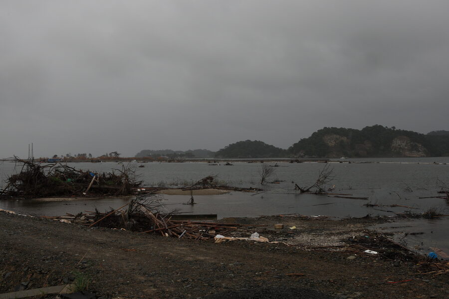 Tsunami damage at Matsushima coast in Miyagi prefecture months after the March 2011 disaster