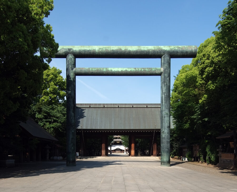 Yasukuni Shrine Daini Torii bronze gate Tokyo Chiyoda Ward