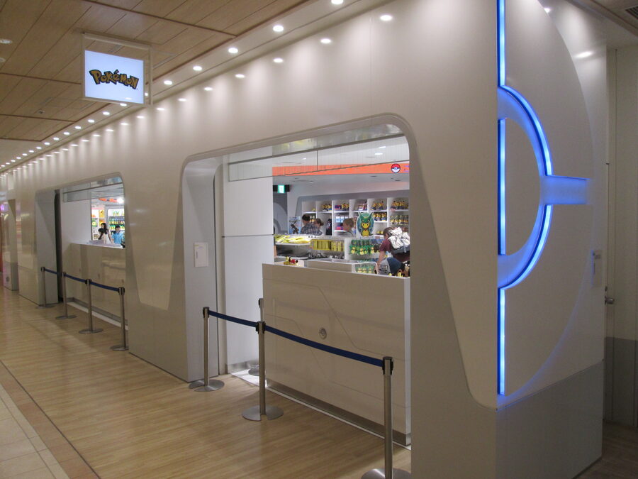 Interior of the Mega Tokyo Pokemon Center in Sunshine City Ikebukuro with merchandise displays