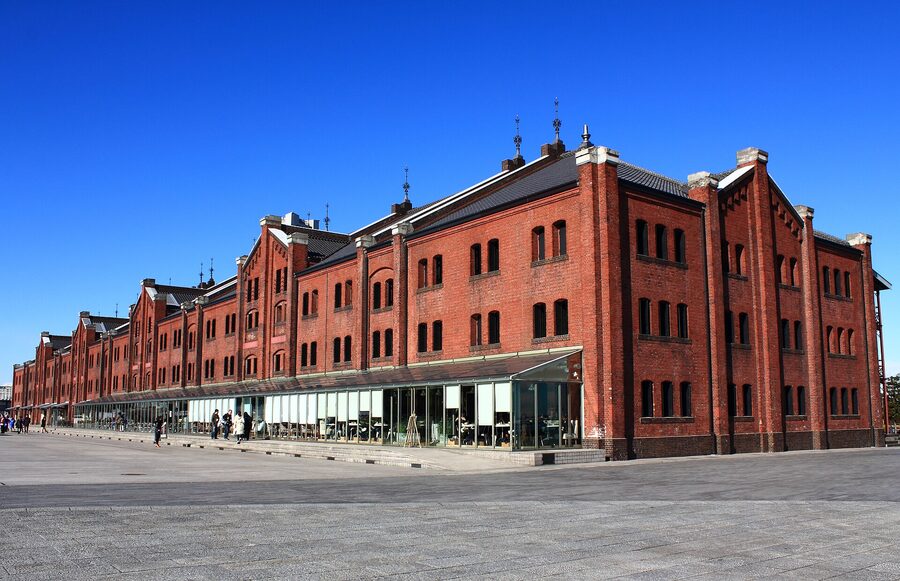 Yokohama Akarenga Red Brick Warehouse complex on the Yokohama waterfront, two restored 1911-1913 customs warehouses now used for shops and events