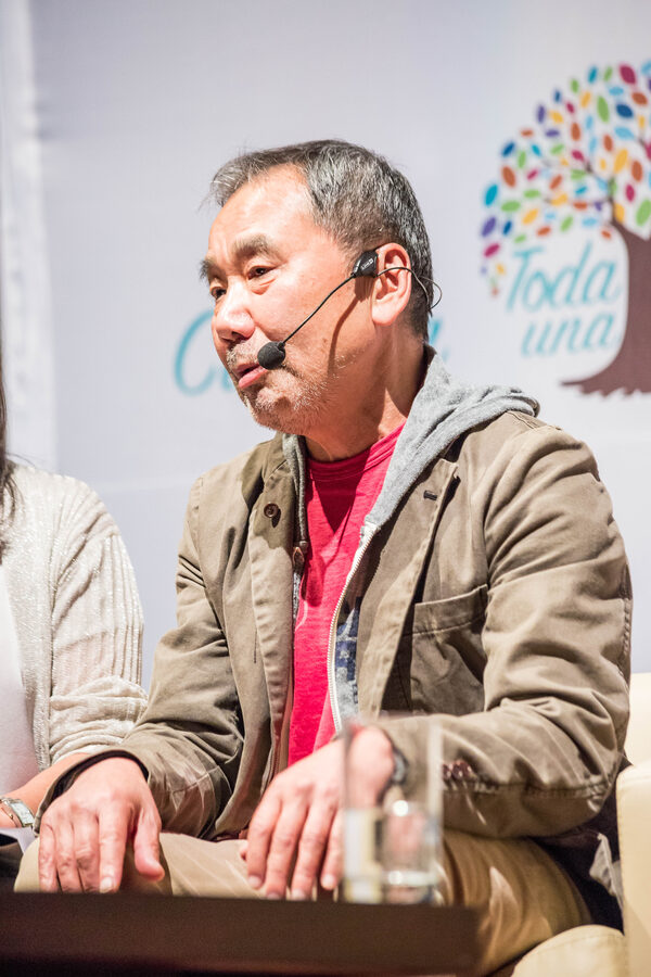 Author Haruki Murakami photographed at a 2018 public conversation event