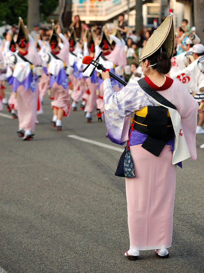 Awa Odori parade tight formation
