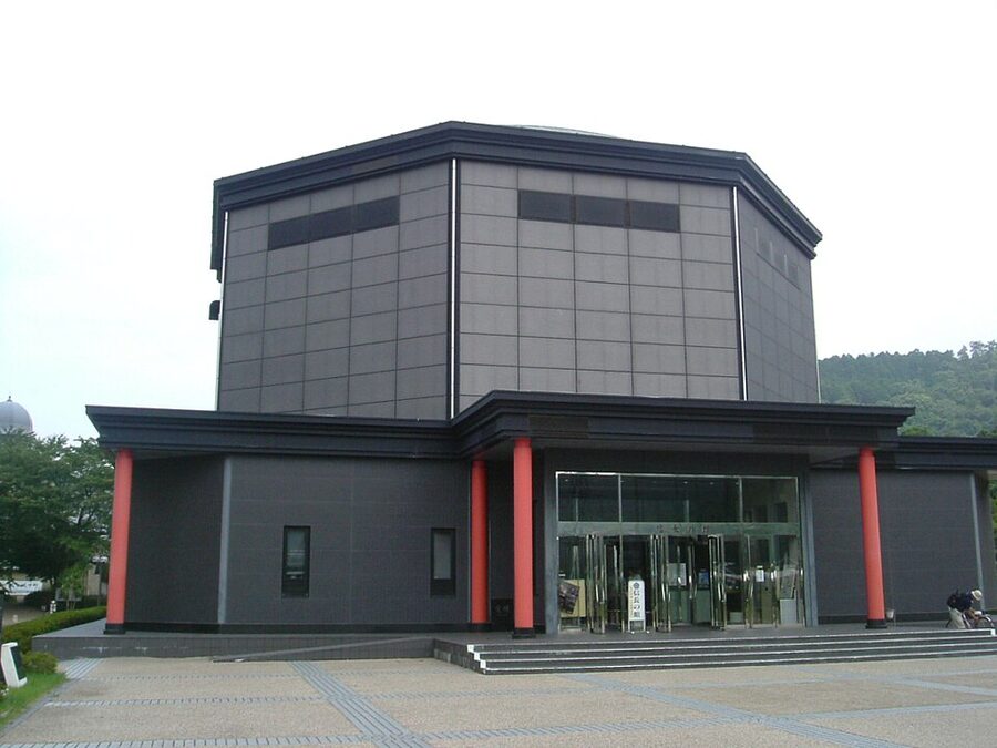Nobunaga no Yakata museum building in Azuchi Shiga housing the full-scale reconstruction of the top two floors of the Azuchi Castle tenshu, originally shown at the 1992 Seville Expo