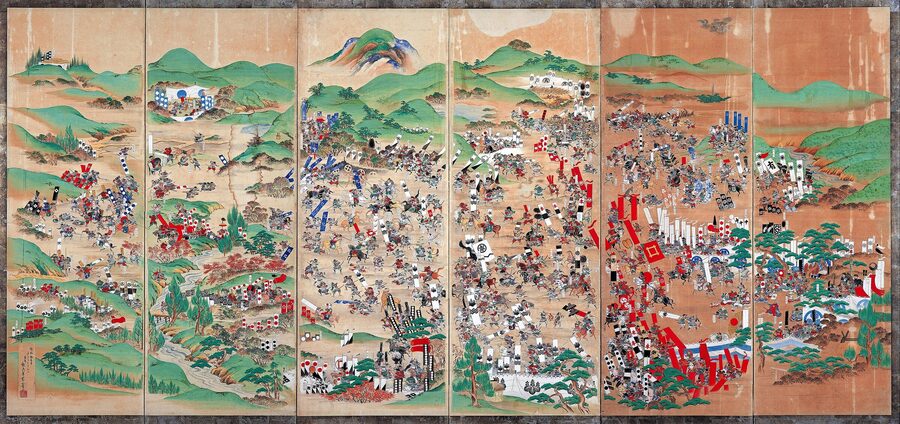 Battle of Sekigahara folding screen depicting the decisive 21 October 1600 engagement between the Eastern and Western armies that ended the Azuchi-Momoyama era