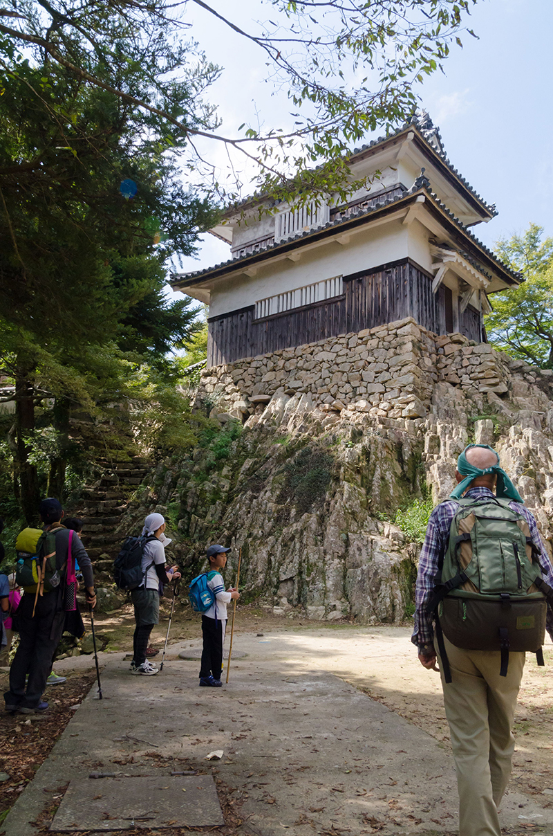 Bitchu Matsuyama Castle nijuu yagura two-tier turret on the honmaru platform a rare Edo-era surviving wooden yagura designated National Important Cultural Property