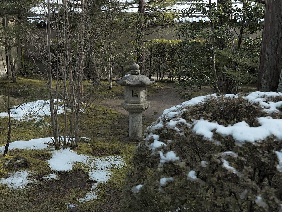 Rock and gravel karesansui garden at Daisen-in subtemple of Daitoku-ji in Kyoto