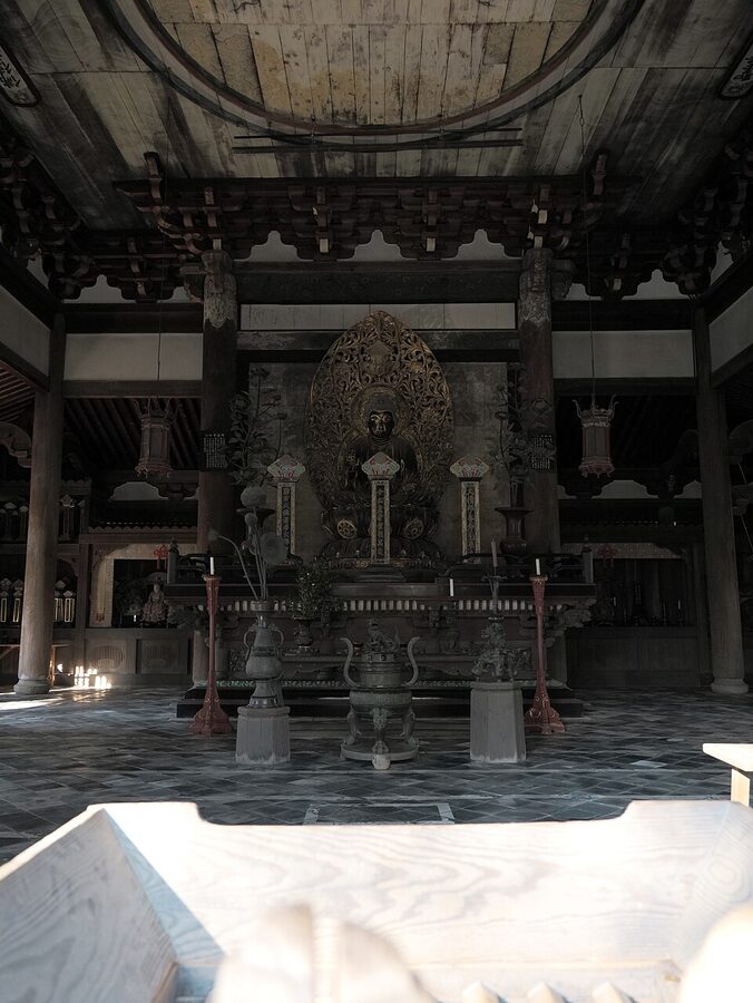 The Butsuden main hall of Daitoku-ji temple complex in Kyoto Kita-ku, the Rinzai Zen temple complex where Rikyu studied and was ultimately buried