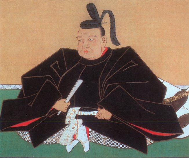 17th-century portrait of Date Masamune in armor painted by Kano Yasunobu showing the crescent-moon helmet