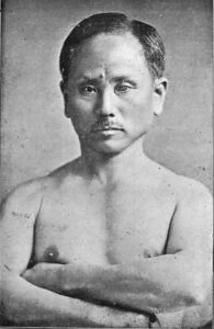 Gichin Funakoshi formal portrait, 1924, founder of Shotokan karate