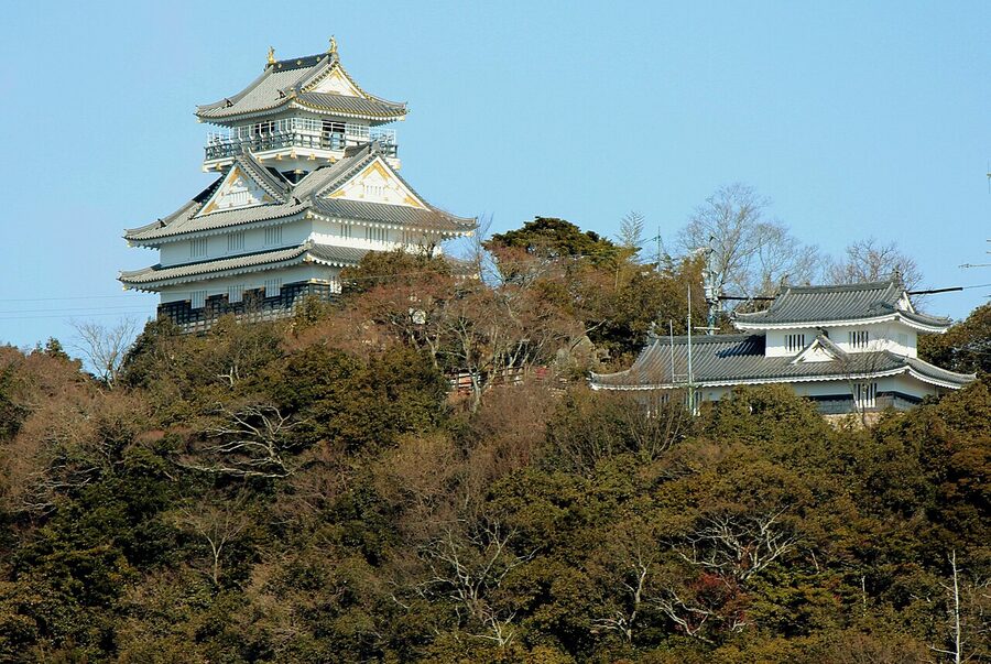 Gifu Castle on top of Mount Kinka the former Inabayama Castle seat of Saito Dosan