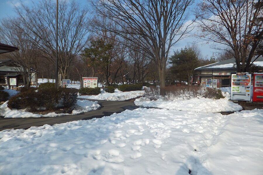 Main entrance of Hachimanbara Historic Park Nagano city covering the 4th Kawanakajima 1561 battlefield site