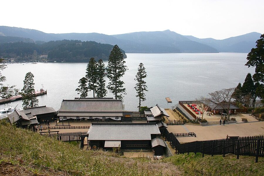 Hakone Sekisho reconstructed Edo-period checkpoint on the Tokaido where sankin-kotai processions opened their palanquins for inspection