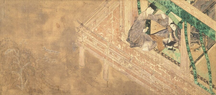 12th-century scroll painting from Genji Monogatari Emaki showing Heian court ladies