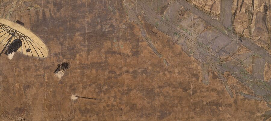 Genji Emaki Yomogiu chapter scroll painting