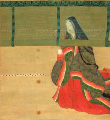 Classical depiction of Sei Shonagon in court robes