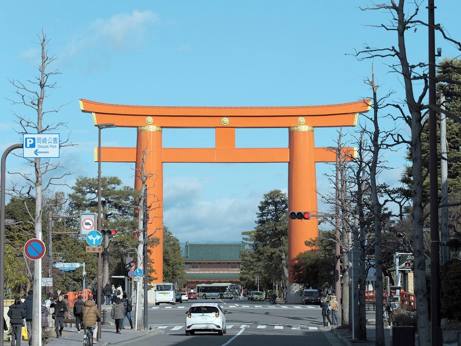 Heian Shrine giant torii gate, Sakyo Kyoto