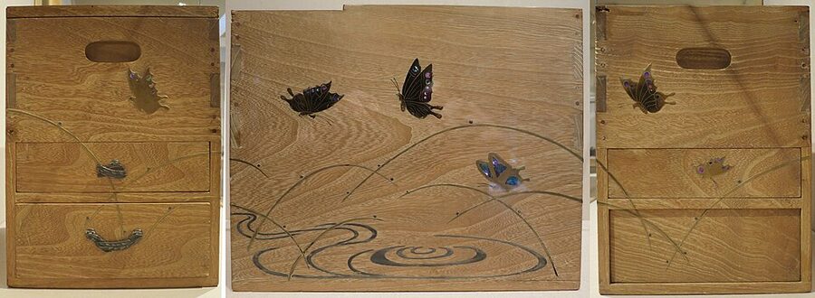 Meiji-period hibachi-dansu chest with integrated brazier pit and storage drawers from the Honolulu Museum of Art