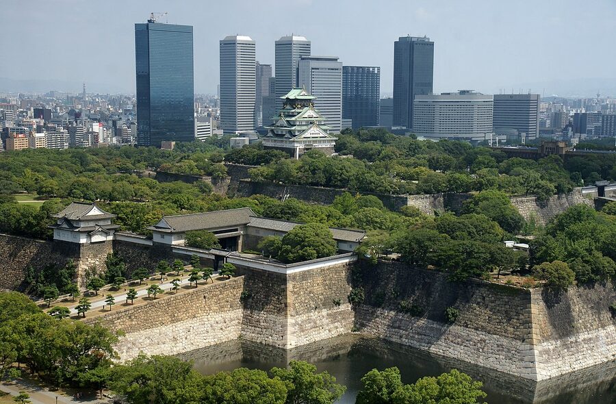 Osaka Castle viewed from the south the political centre of Toyotomi power during Gracia's final years