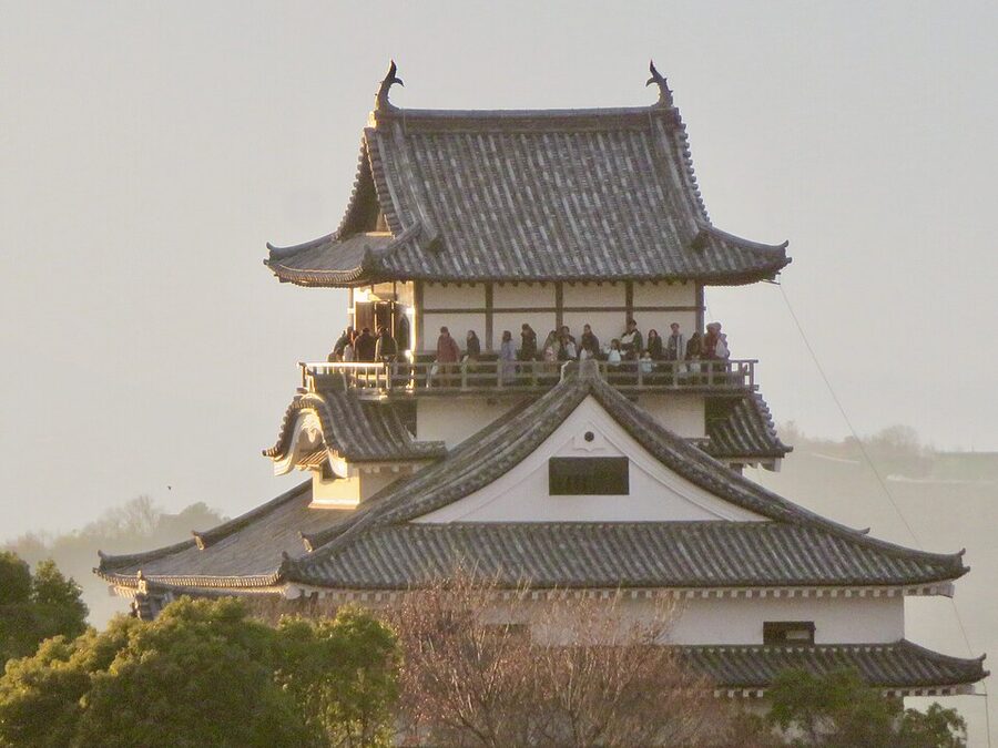 Top floor wraparound veranda of Inuyama Castle the only original tenshu veranda you can walk 360 degrees around