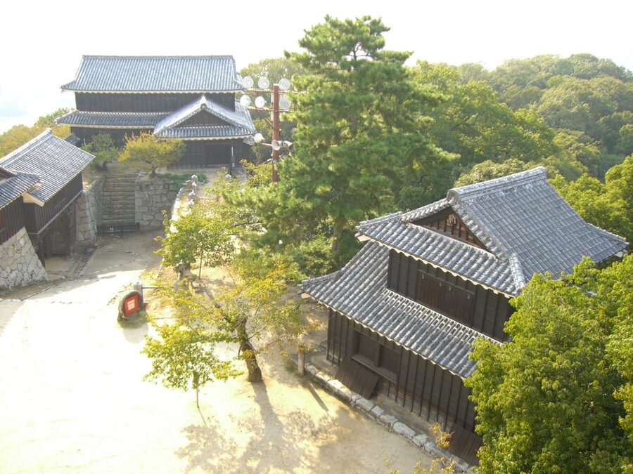 Nohara yagura and Inui yagura the two original pre-1784 watchtowers that survived the Great Fire at Iyo-Matsuyama Castle