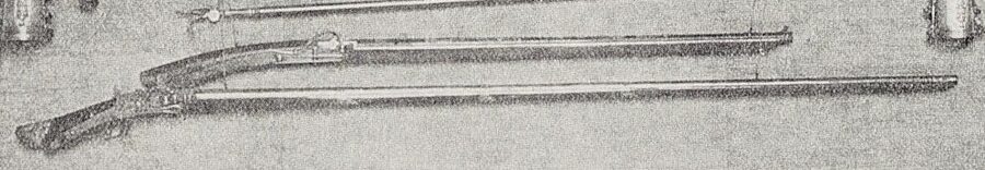 Japanese matchlock alongside a Balinese long gun