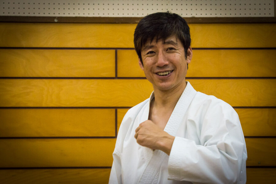 JKA Shotokan instructor Naka Tatsuya demonstrating technique in 2014