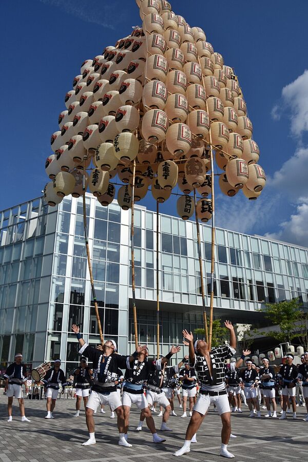 Daytime kanto myogi-kai at Nigiwai Hiroba Akita
