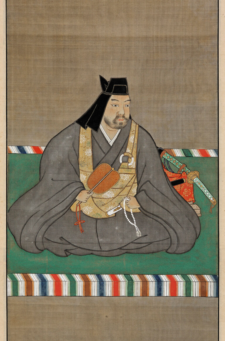 Edo-period ink portrait of Uesugi Kenshin held at Uesugi Shrine in Yonezawa