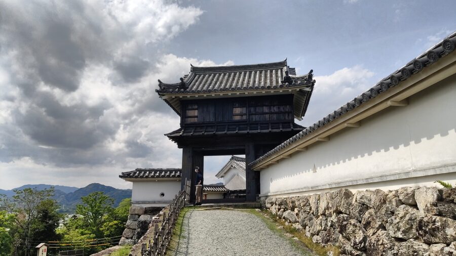 Close view of the Kochi Castle Kuroganemon iron gate a rare surviving original castle gate with black-lacquered iron cladding
