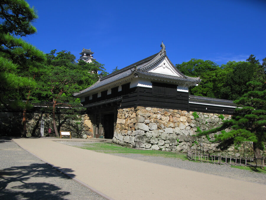 The Otemon or Ote-mon main gate of Kochi Castle built in 1663 and the only surviving original main gate among Japans twelve original tenshu castles