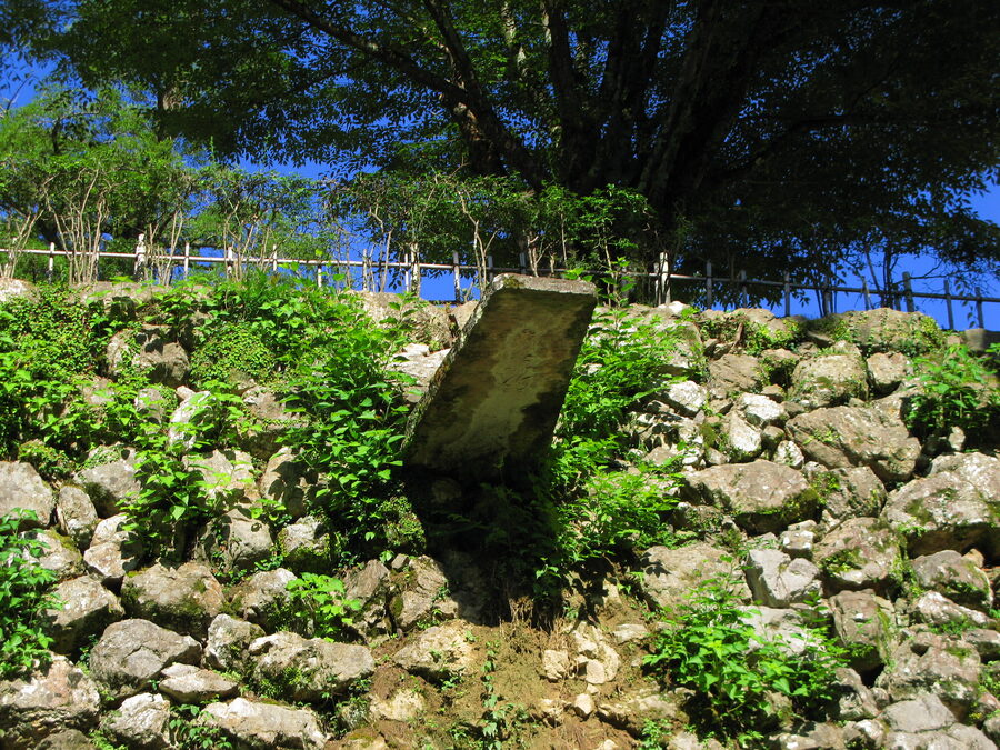Stone drainage gutter detail in the Kochi Castle ishigaki an unusual engineering solution for Tosa heavy-rain runoff