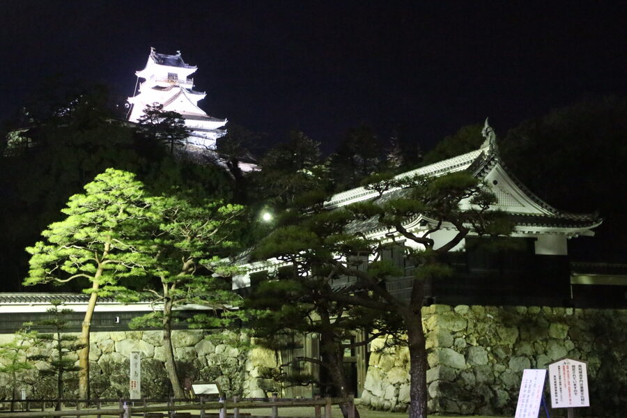 The four-story exterior three-story interior tenshu of Kochi Castle rebuilt in 1749 on Otakasaka hill in Kochi city
