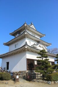 Three-storey tenshu of Marugame Castle on its stone foundation, Kagawa