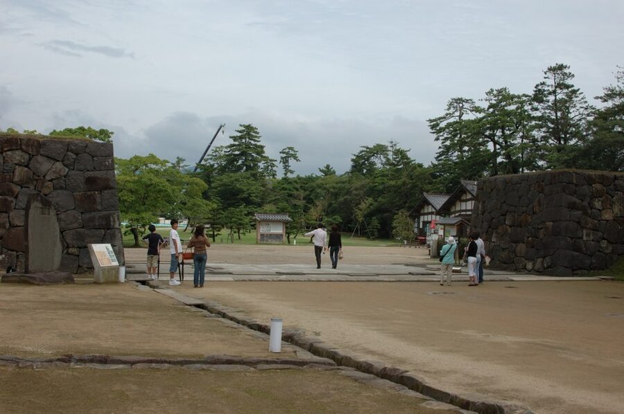 Stone ishigaki base of the Matsue Castle tenshu