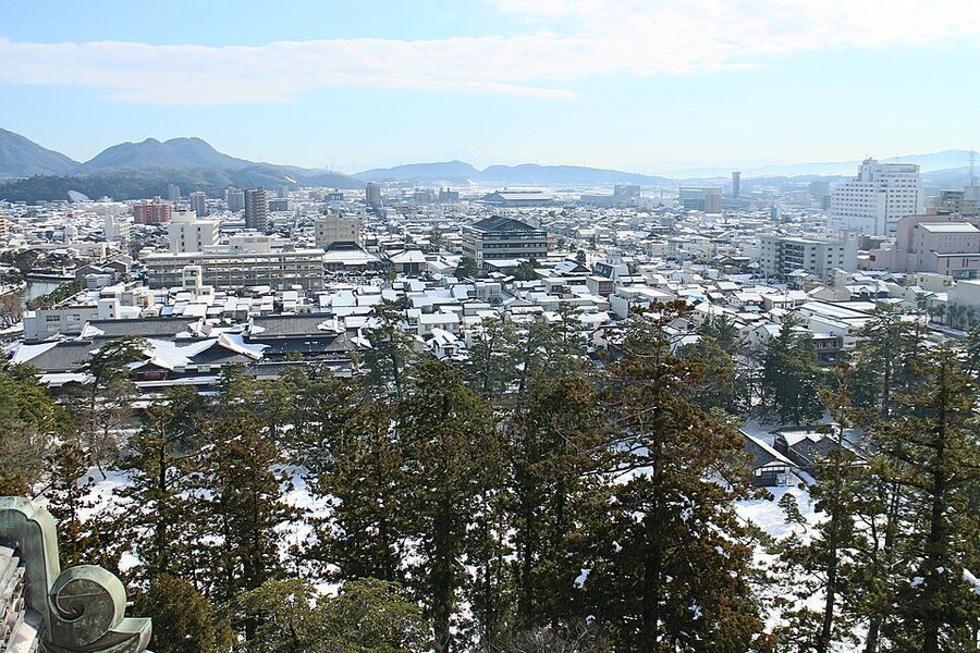 View over Lake Shinji from the top of Matsue Castle