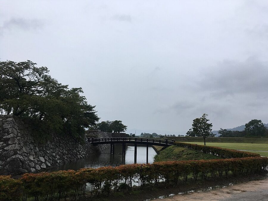 Moat at Matsushiro Castle in Nagano Prefecture, seat of the Sanada family's Edo-period domain