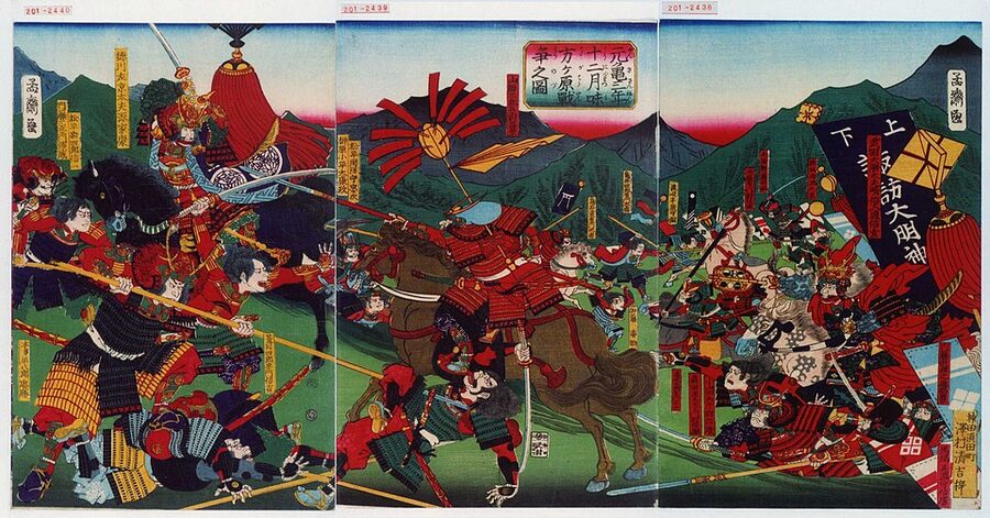 Edo-period screen painting depicting the 1573 Battle of Mikatagahara between Takeda Shingen and Tokugawa Ieyasu