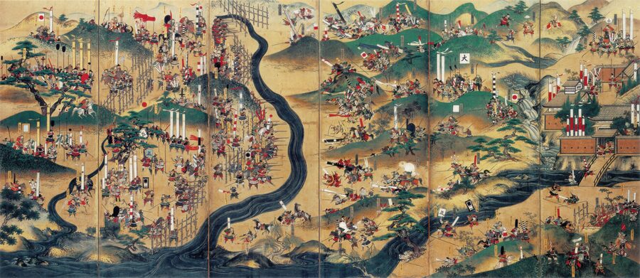 Painted screen depicting the Battle of Nagashino