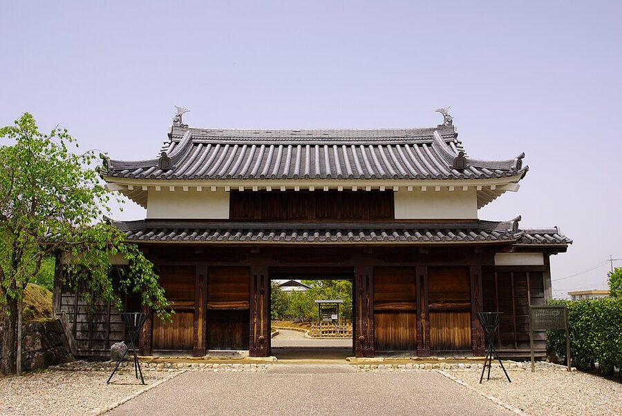 Reconstructed main gate of Nishio Castle Matsudaira seat in Aichi