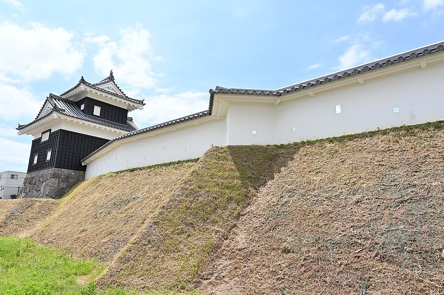 Reconstructed Nishio Castle main yagura tower a 1996 restoration of the Matsudaira-era structure