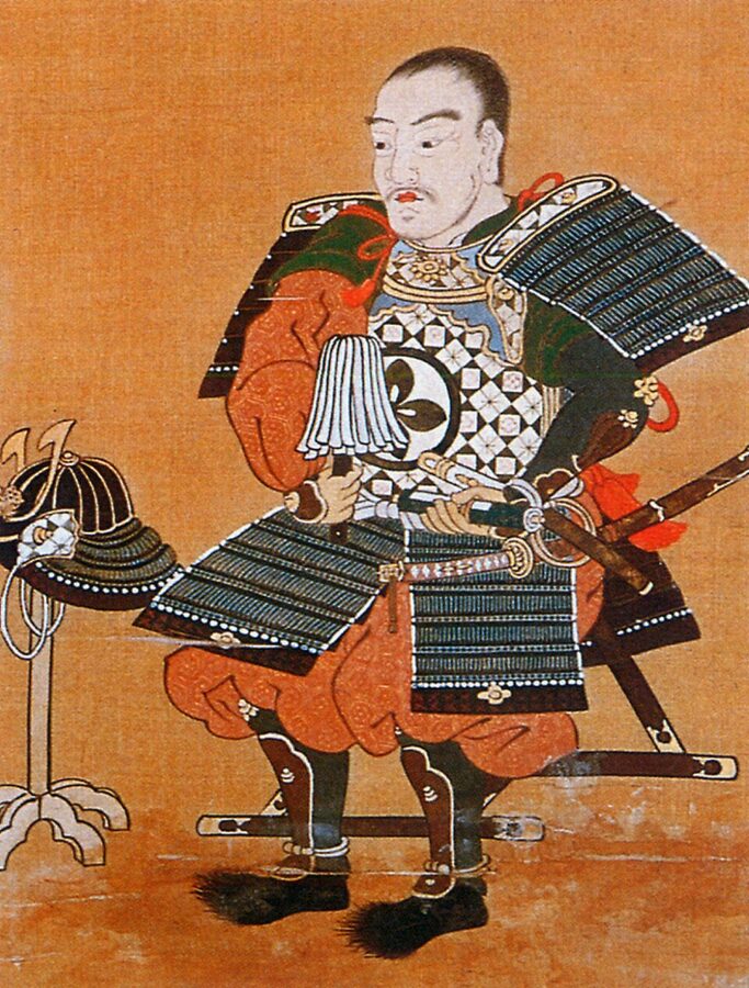 Portrait of Ōta Dōkan the Muromachi era warrior poet monk who founded Edo Castle in 1457 for the Ōgigayatsu Uesugi