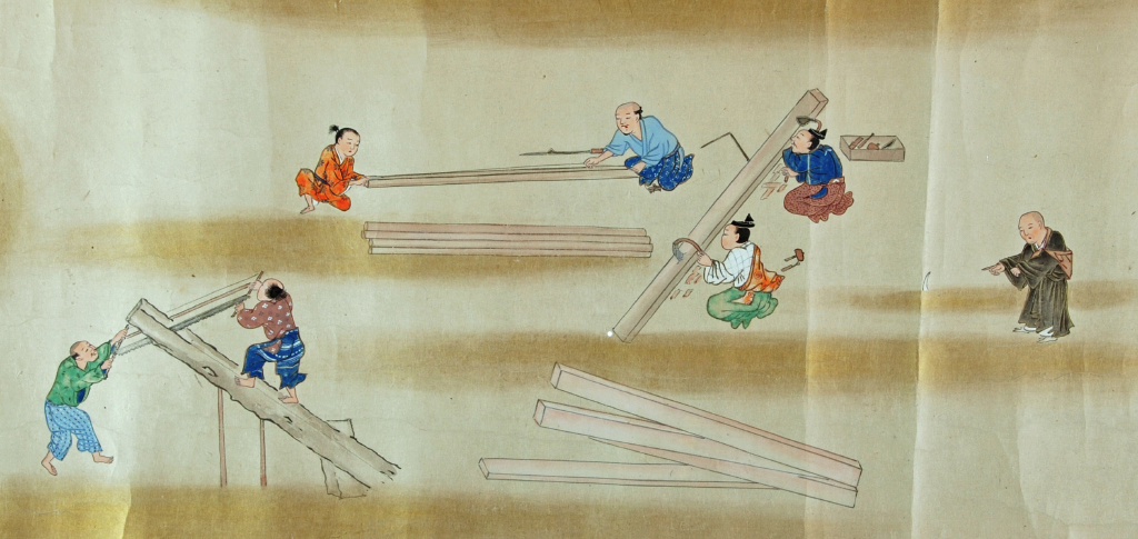 Muromachi-period painting of Saidaiji engi temple founding legend, 1507