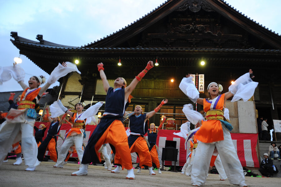Hadaka Matsuri Naked Festival festivities at Saidai-ji, Okayama, February 2010