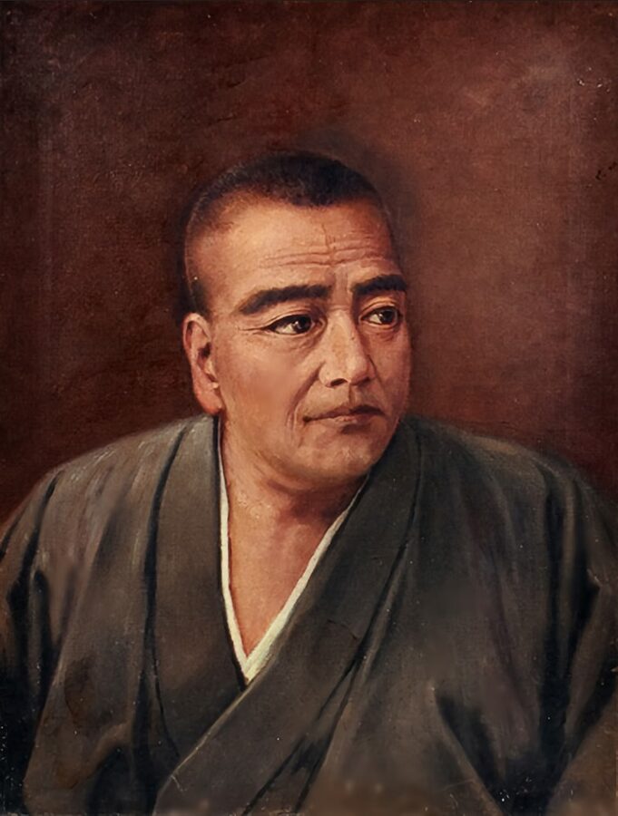 Oil-on-canvas portrait of Saigo Takamori by Ishikawa Shizumasa painted after 1871 without topknot commissioned in Kagoshima