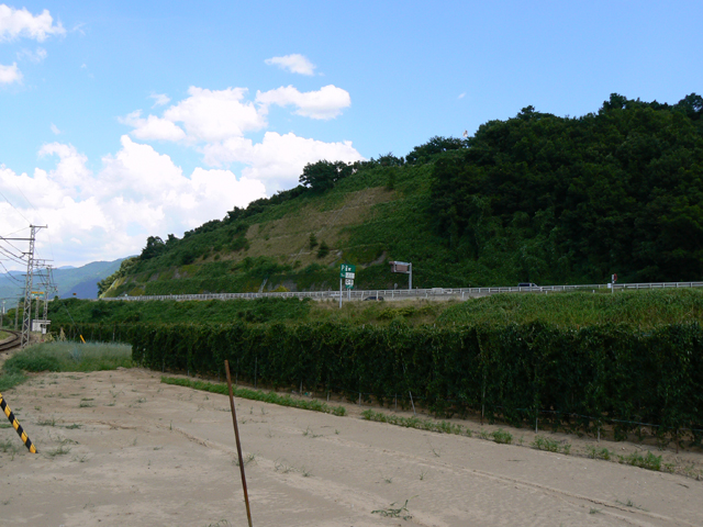 View of Saijoyama from Iwano station in Chikuma Nagano prefecture Kenshins mountain command post at 4th Kawanakajima 1561