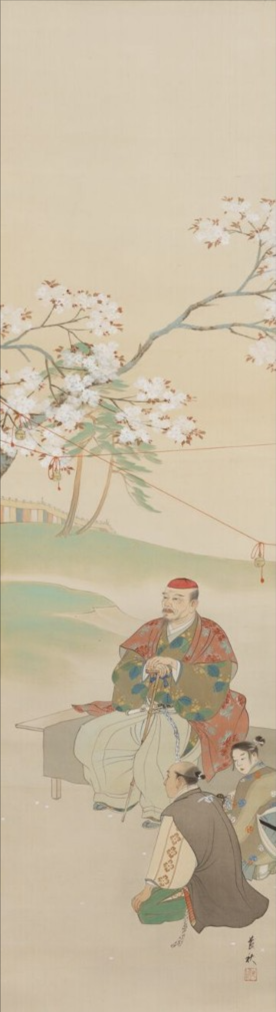 Early-20th-century Japanese nihonga painting of Daigo-no-Hanami by Isoda Chōshū