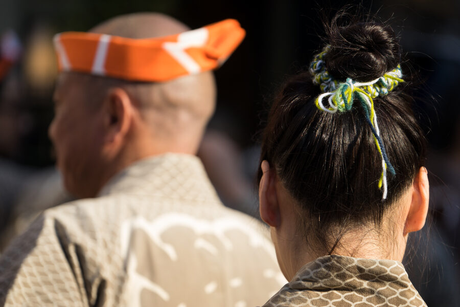 Mikoshi held aloft during Sanja Matsuri 2017 in Asakusa
