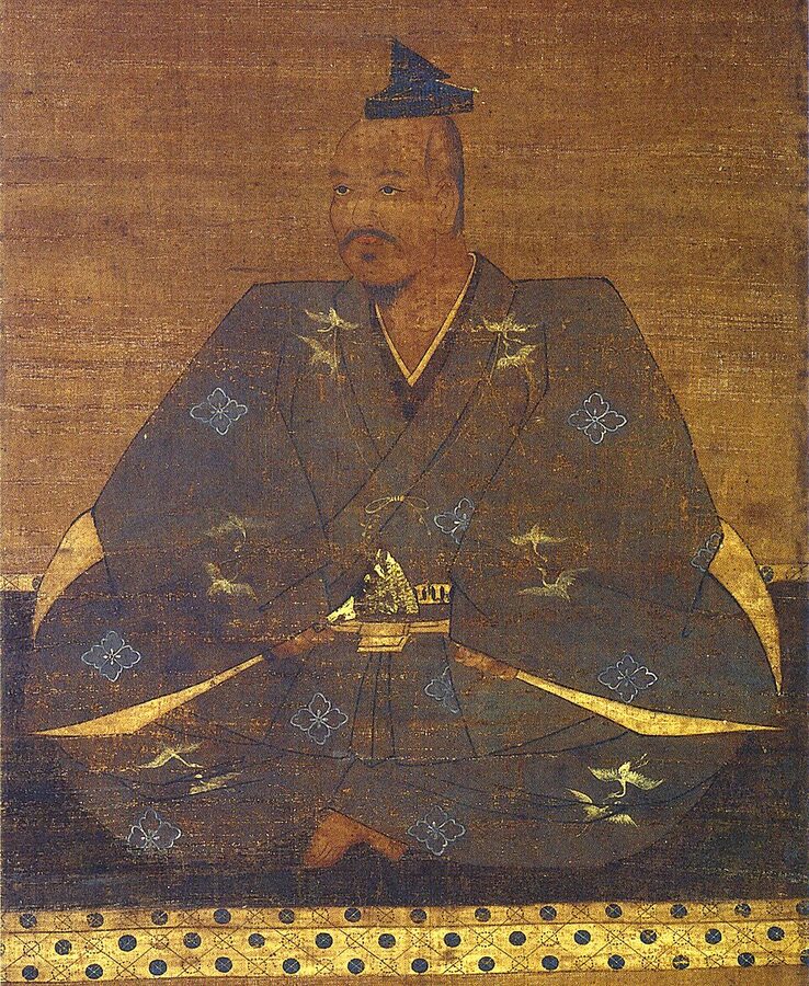 Seated portrait of Takeda Shingen after his tonsure in the standard Kozan-ji iconography