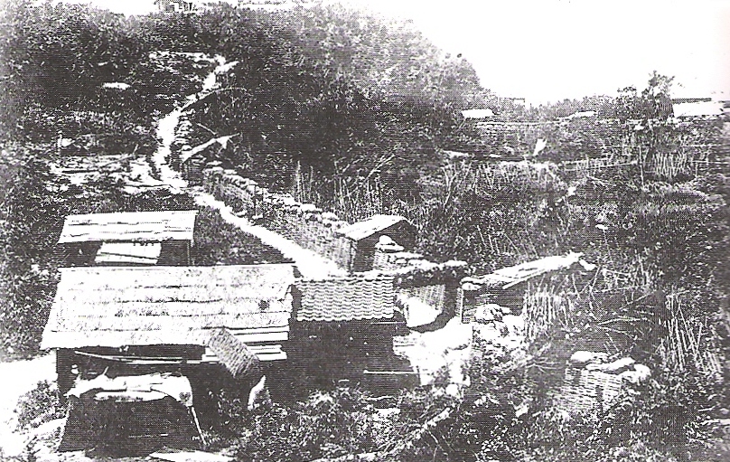Photograph of Shiroyama fortifications at Kagoshima constructed by Imperial Army during September 1877 siege of Saigo Takamori