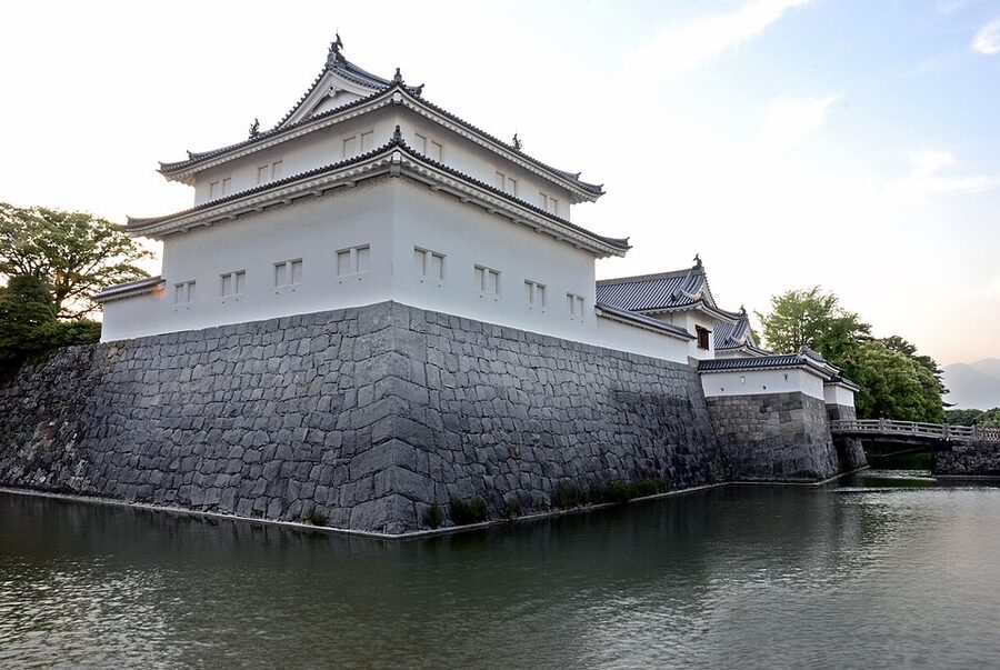 The tatsumi yagura corner turret at Sunpu Castle in Shizuoka city, the castle where Tokugawa Ieyasu ran his retirement Ogosho court and where he died in 1616 at age 73